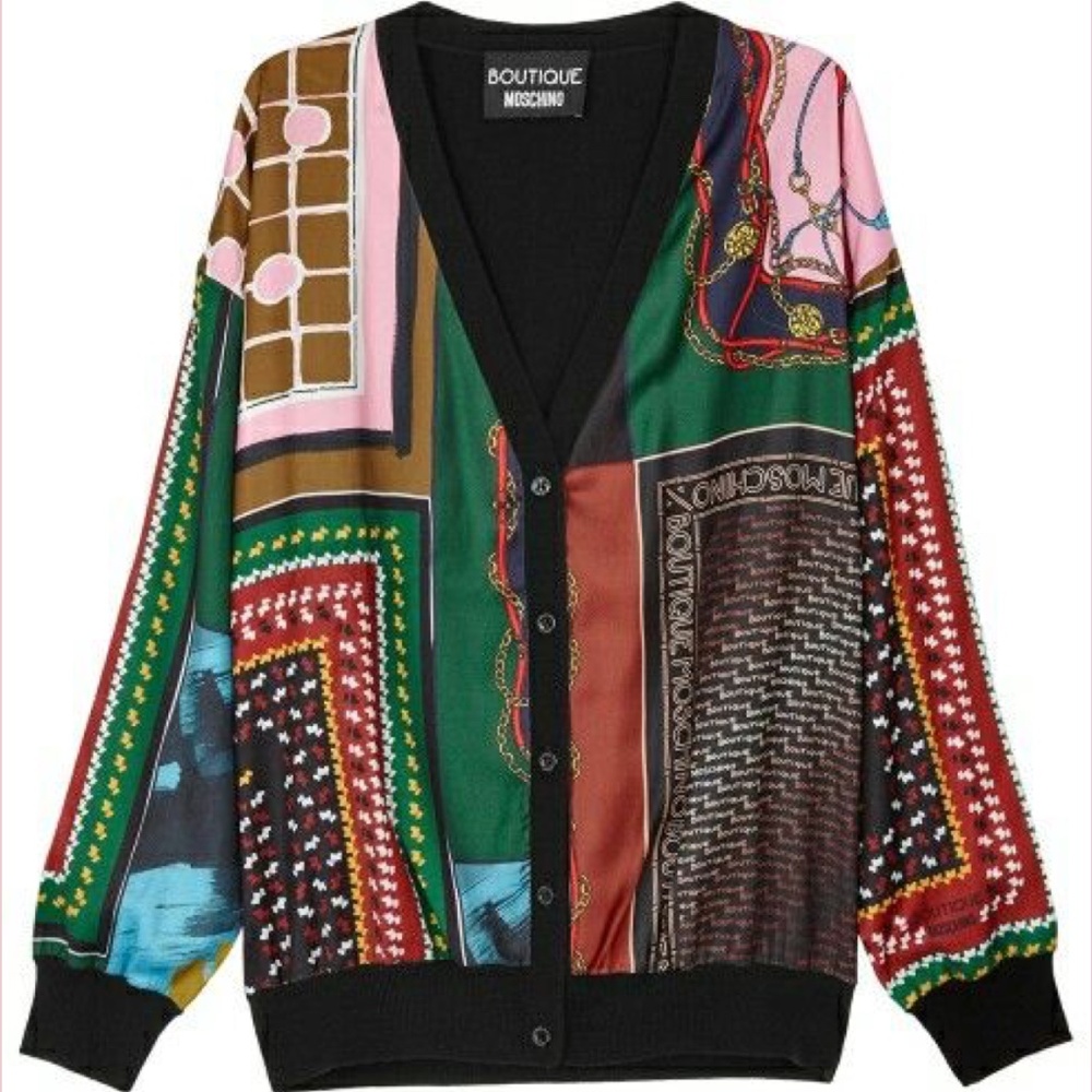 Moschino Boutique Equestrian Cardigan Sweater Top Button Up 6